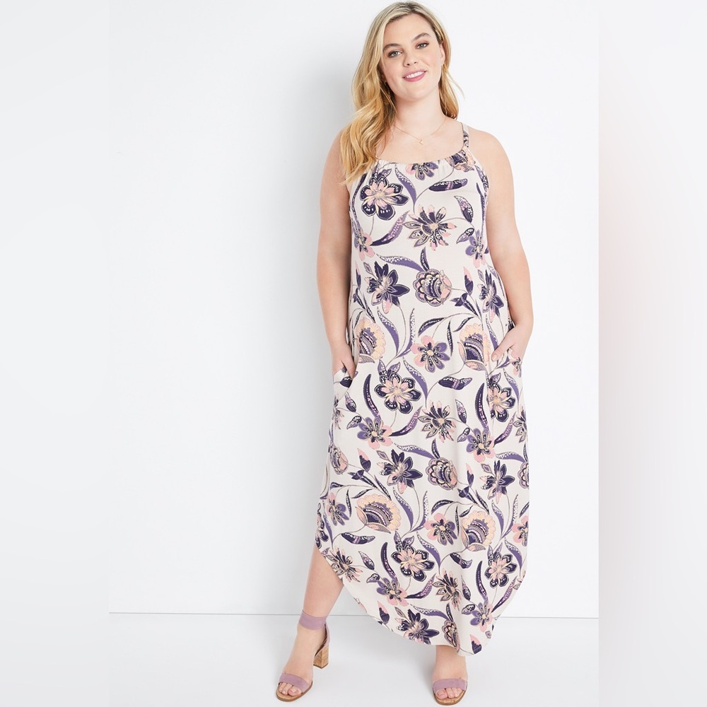 Maurices Floral Halter Maxi Sundress